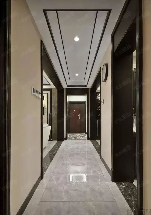 新中式石材拼花走廊过道，大道至简