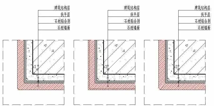 饰面石材设计要求 | 墙面石材细节构造示意图汇总(图6)