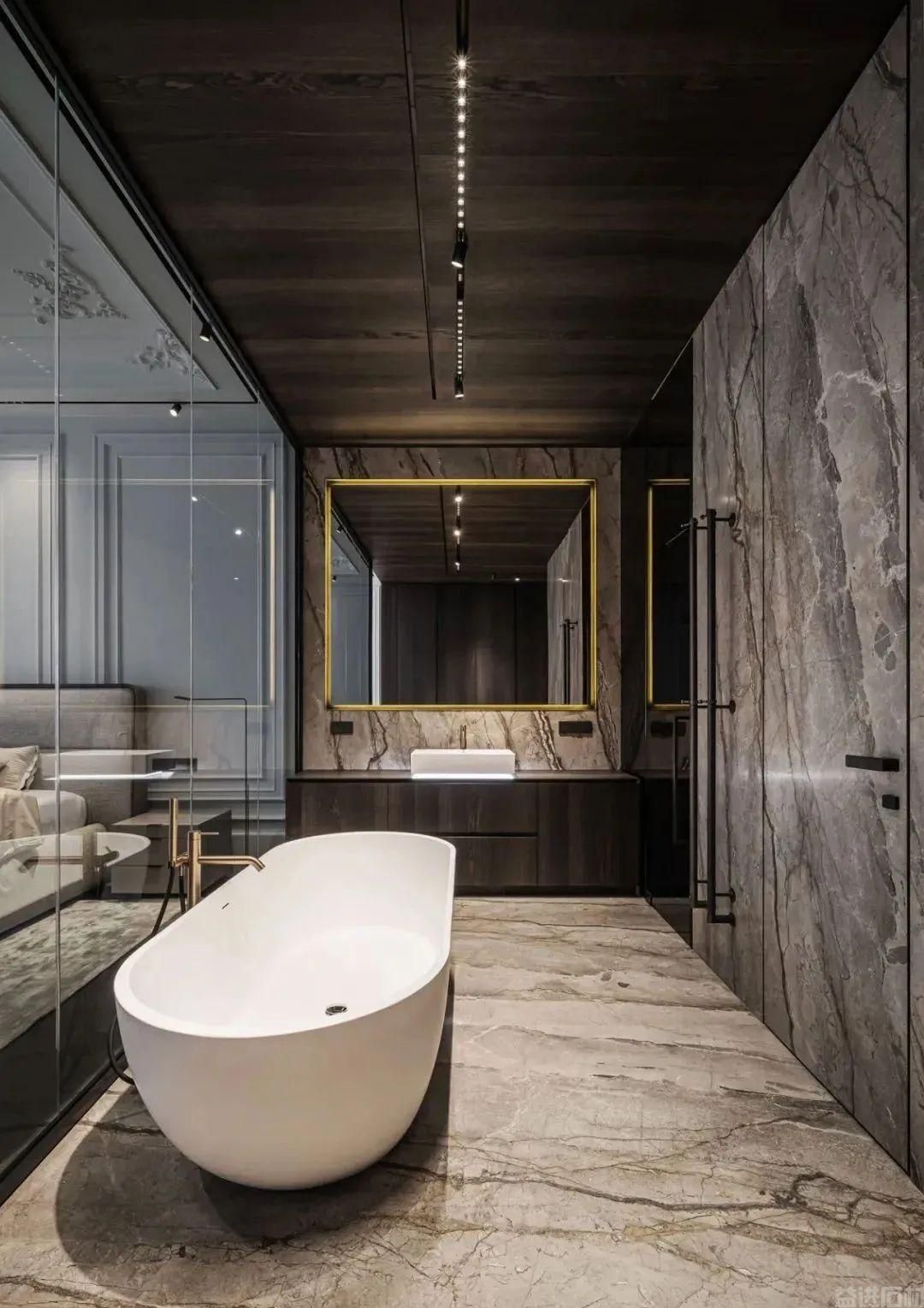 大理石在卫浴空间的搭配设计，真高级(图44)